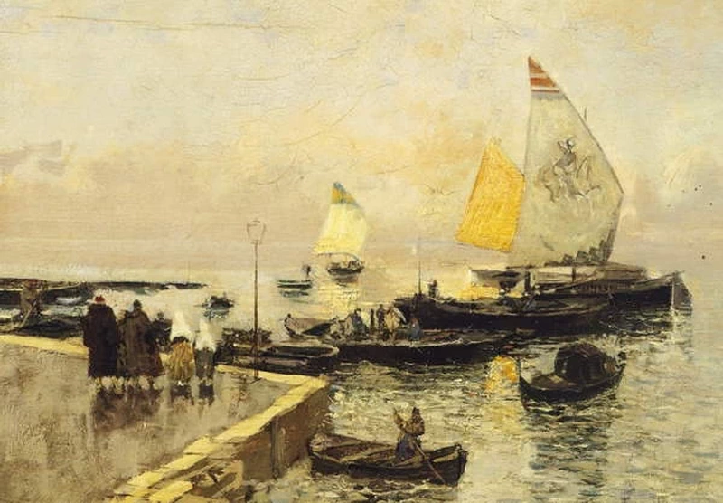 Barche di carbone a Chioggia - Galleria Nazionale d’Arte Moderna, Roma